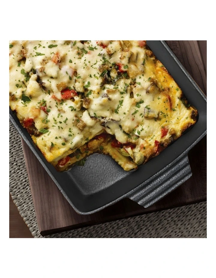 SOGA 2X 38cm Cast Iron Rectangular Baking Dish Roasting Pan image 5