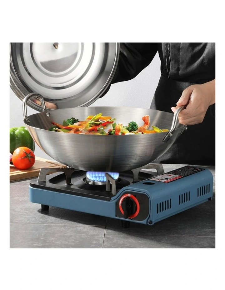 SOGA Stainless Steel Cooking Wok 55cm 2 Handles image 2