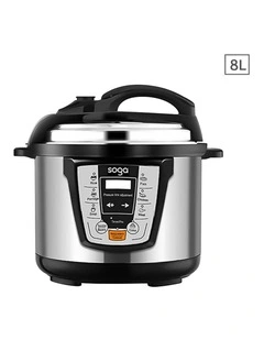 SOGA Electric Stainless Steel Pressure Cooker 8L 1600W Multicooker 16