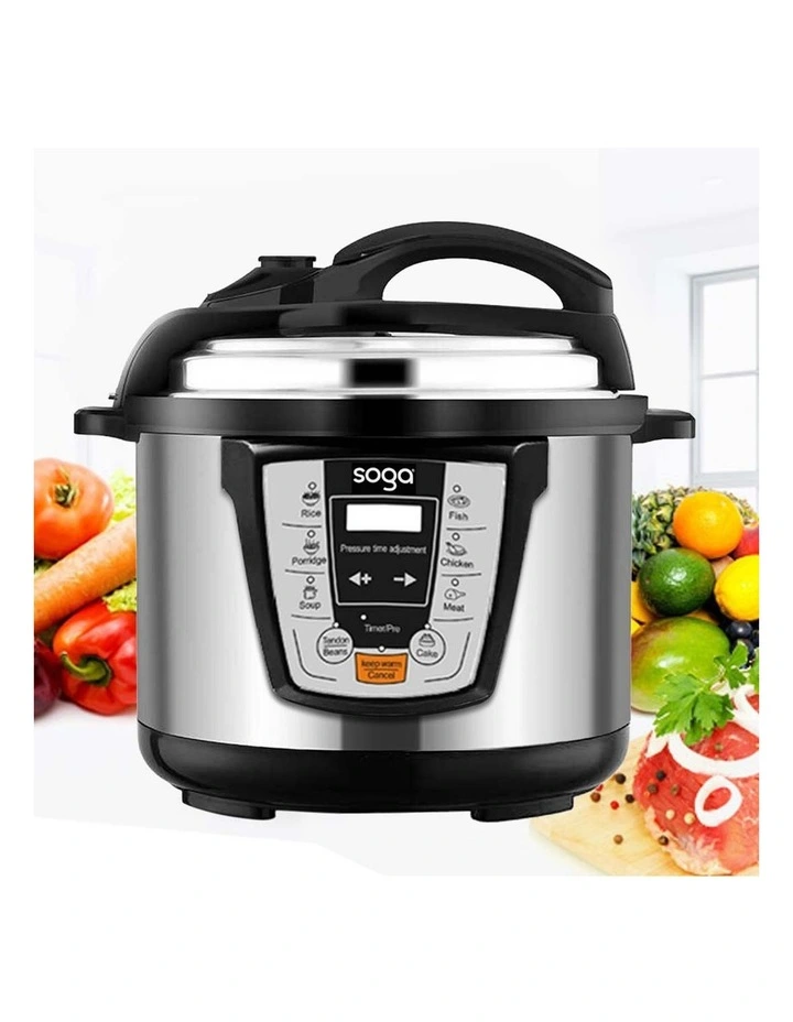 SOGA Electric Stainless Steel Pressure Cooker 8L 1600W Multicooker 16 image 6