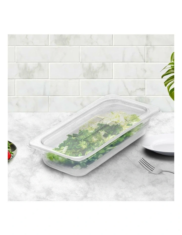 SOGA 65mm Clear Gastronorm GN Pan 1/3 Food Tray Storage with Lid image 2