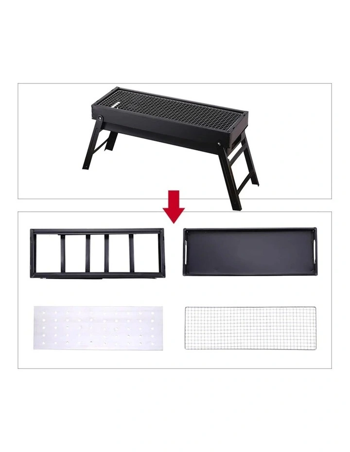 SOGA 60cm Portable Folding Box-Type Charcoal BBQ Grill image 6