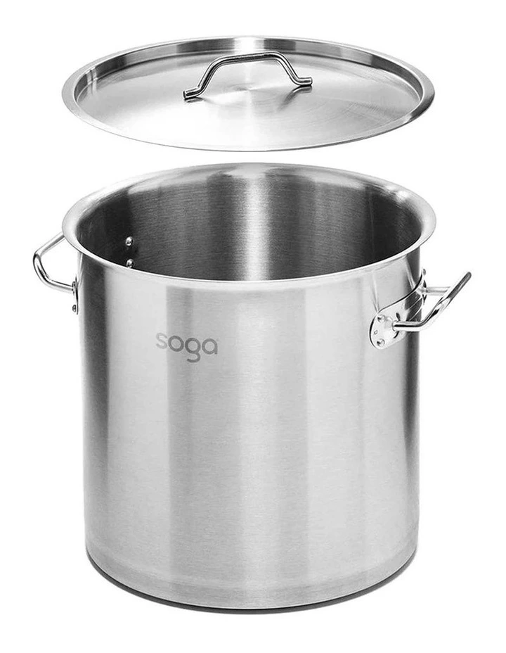 SOGA Stainless Steel 33L Stock Pot with Double Steamer Rack Insert image 3