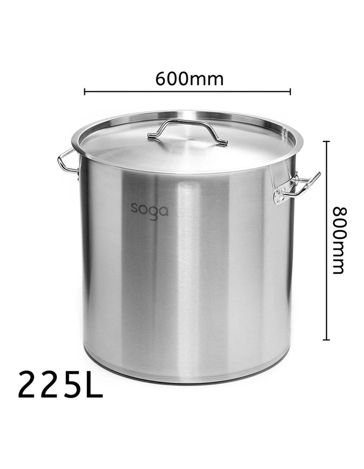 SOGA 18/10 Stainless Steel 60x80cm 225L Stock Pot image 4