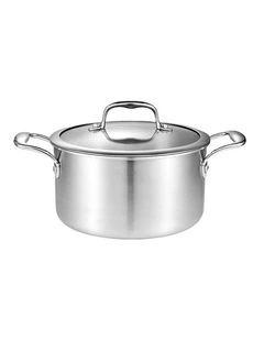 SOGA 26cm Stainless Steel Induction Soup Pot with Glass Lid