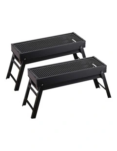SOGA 2 Pack 60cm Portable Folding Box-Type Charcoal BBQ Grills