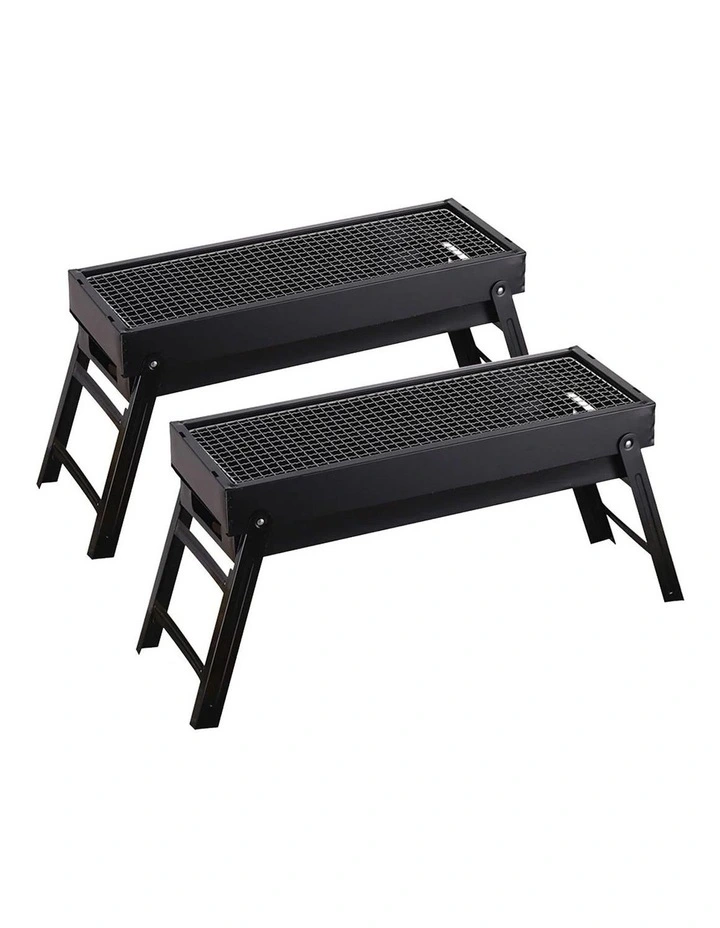 SOGA 2 Pack 60cm Portable Folding Box-Type Charcoal BBQ Grills image 1