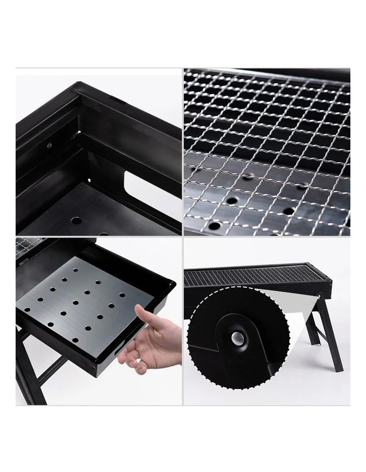 SOGA 2 Pack 60cm Portable Folding Box-Type Charcoal BBQ Grills image 7