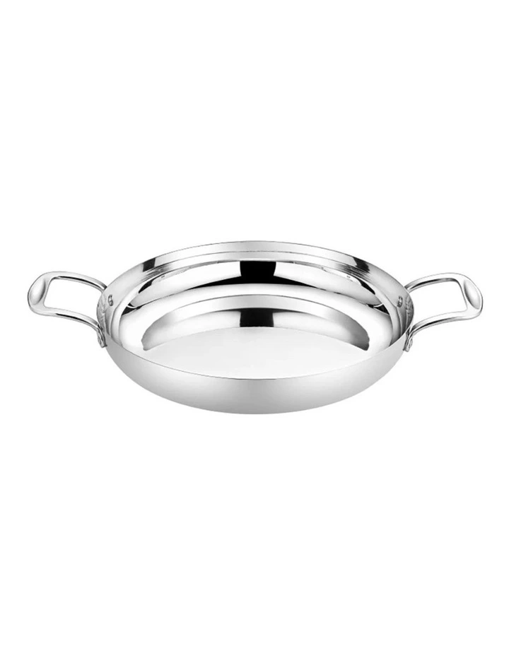 SOGA 28cm Seafood Dry Pot Silver Stainless Steel Flat Base image 1