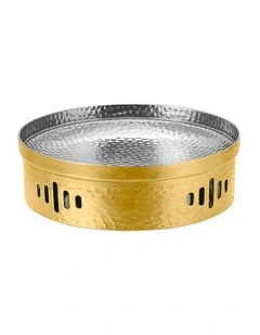 SOGA 26cm Hammered Dry Pot Gold Stainless Steel