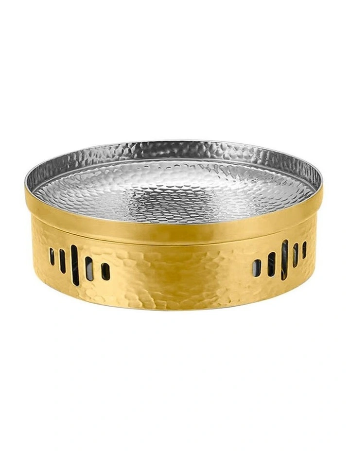SOGA 26cm Hammered Dry Pot Gold Stainless Steel image 1