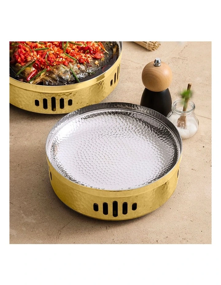 SOGA 26cm Hammered Dry Pot Gold Stainless Steel image 3
