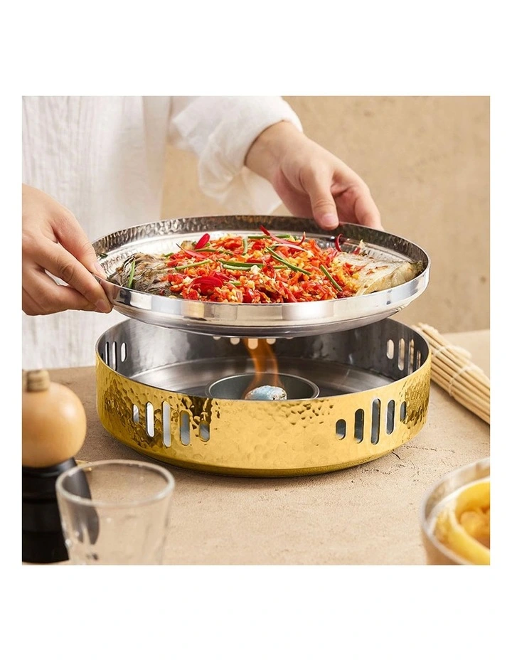 SOGA 26cm Hammered Dry Pot Gold Stainless Steel image 4