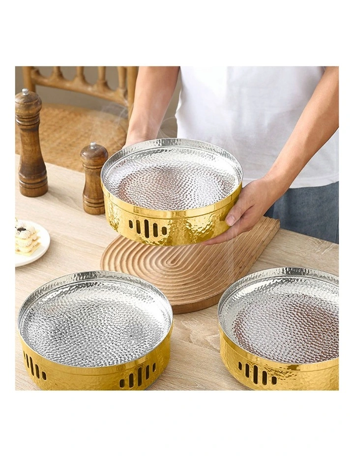 SOGA 26cm Hammered Dry Pot Gold Stainless Steel image 5