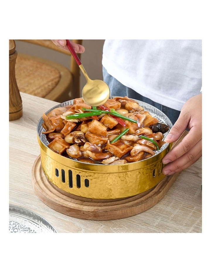 SOGA 26cm Hammered Dry Pot Gold Stainless Steel image 7