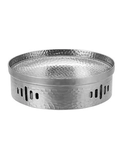 SOGA 28cm Hammered Dry Pot Silver Stainless Steel