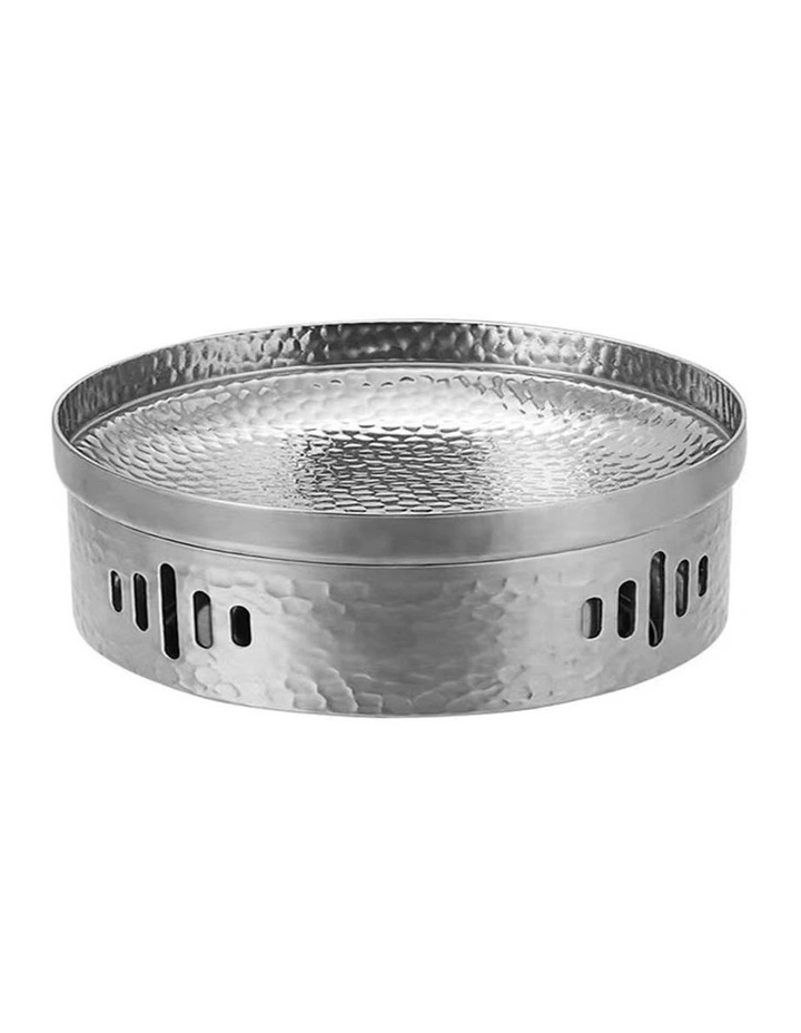 SOGA 28cm Hammered Dry Pot Silver Stainless Steel image 1