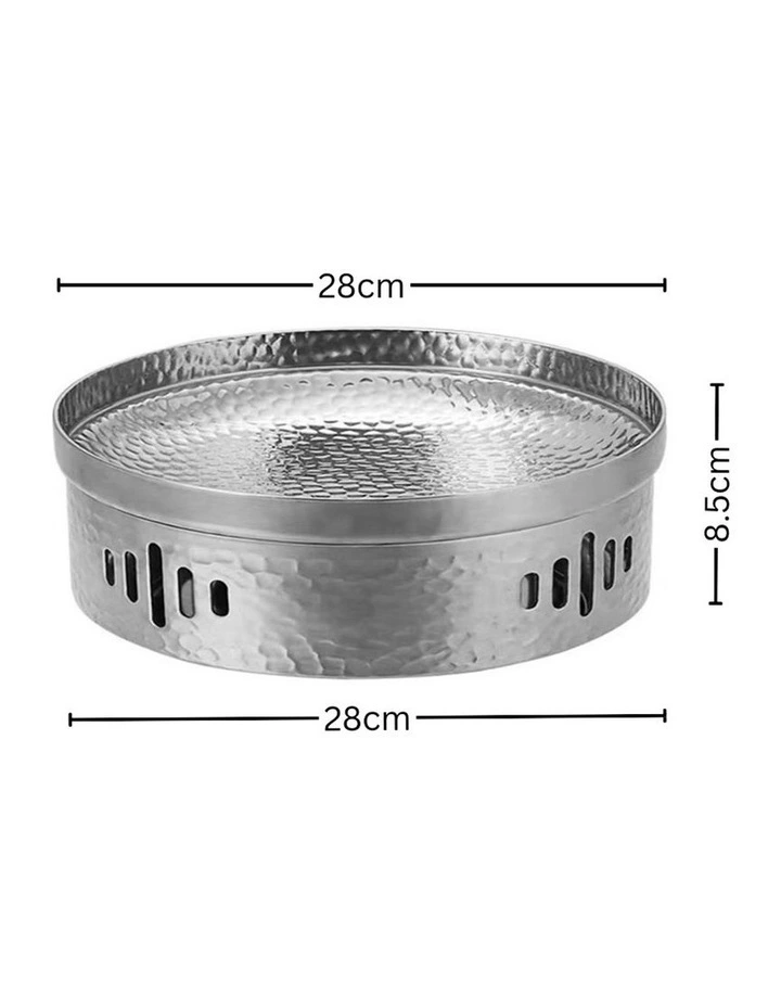 SOGA 28cm Hammered Dry Pot Silver Stainless Steel image 6