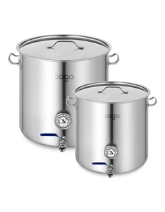 SOGA Stainless Steel Brewery Pot with Beer Valve 50L & 98L