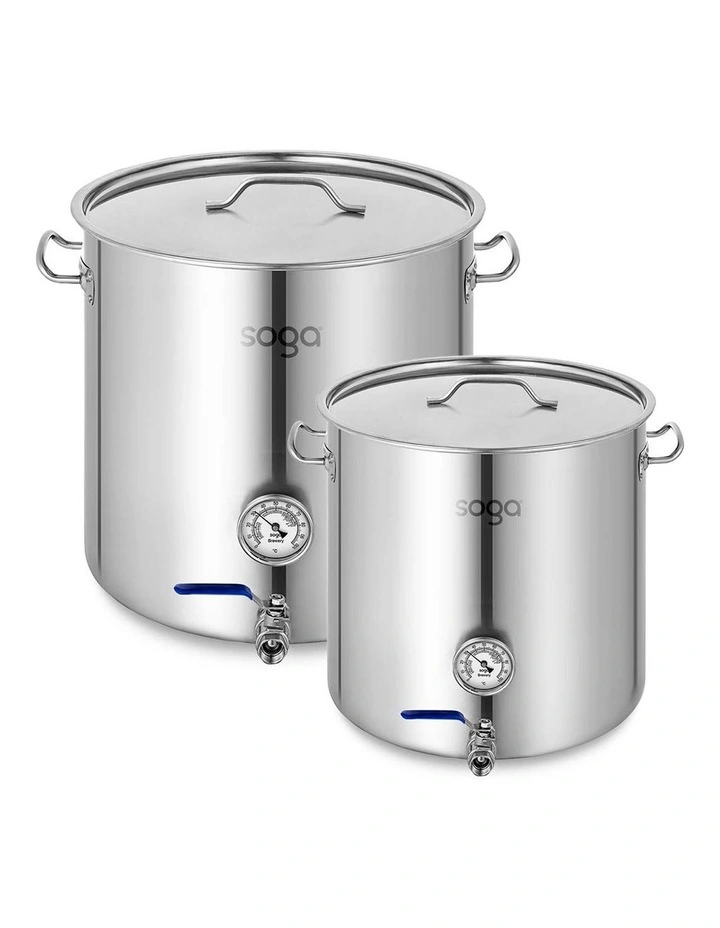 SOGA Stainless Steel Brewery Pot with Beer Valve 50L & 98L image 1