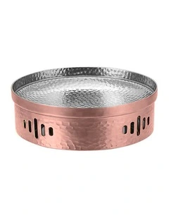 SOGA 26cm Hammered Dry Pot Rose Pink Stainless Steel