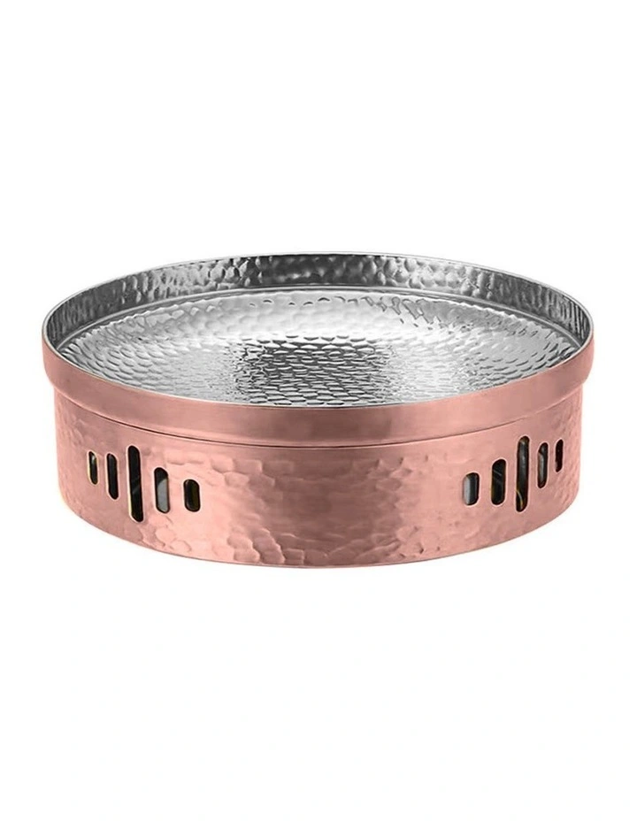 SOGA 26cm Hammered Dry Pot Rose Pink Stainless Steel image 1