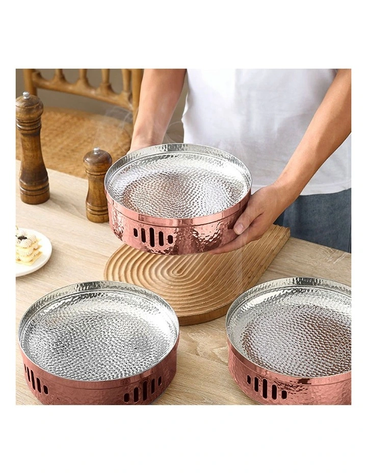 SOGA 26cm Hammered Dry Pot Rose Pink Stainless Steel image 6