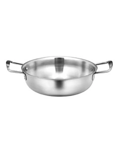 SOGA 22cm Seafood Dry Pot Silver Stainless Steel