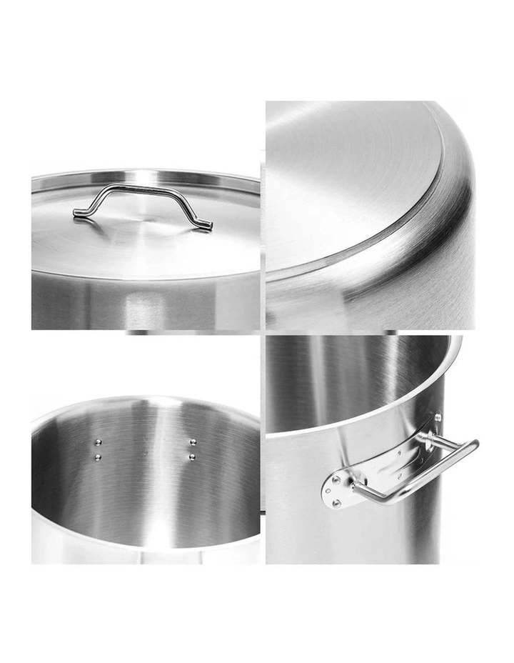 SOGA 18/10 Stainless Steel 50L Stock Pot with 33L Perforated Basket image 4