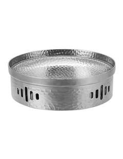 SOGA 26cm Hammered Dry Pot Silver Stainless Steel