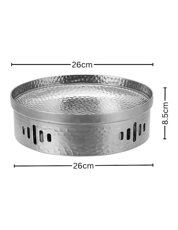 SOGA 26cm Hammered Dry Pot Silver Stainless Steel image 6