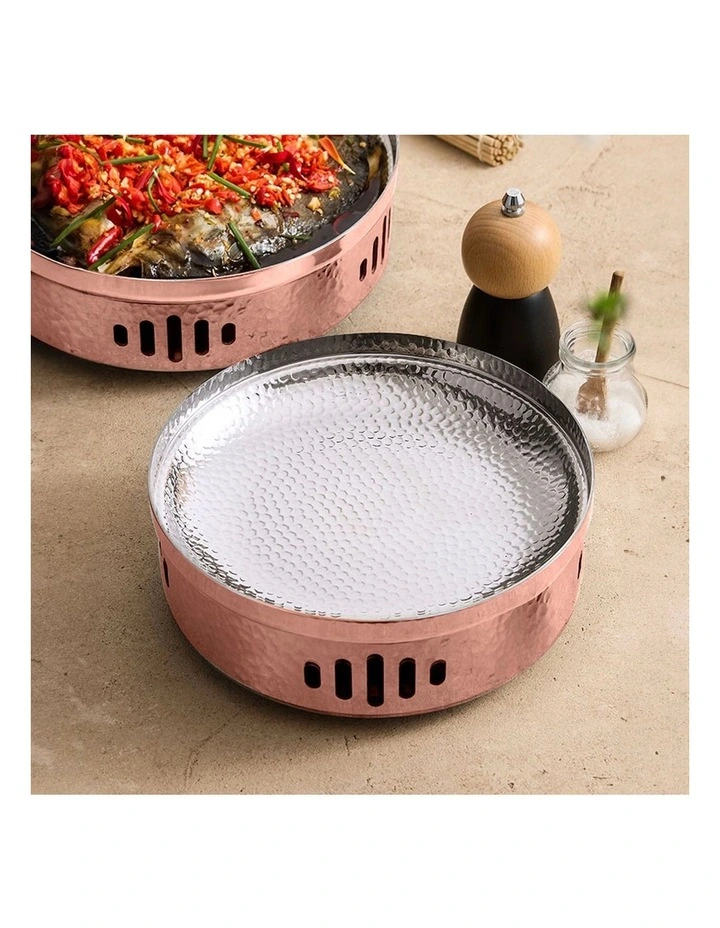 SOGA 26cm Hammered Dry Pot Rose Gold Stainless Steel image 3
