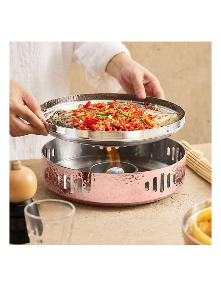 SOGA 26cm Hammered Dry Pot Rose Gold Stainless Steel image 4