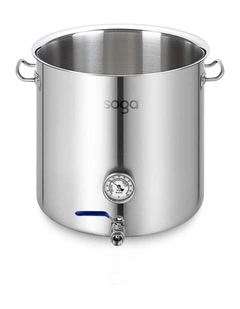 SOGA Stainless Steel Brewery Pot with Beer Valve No Lid 33L