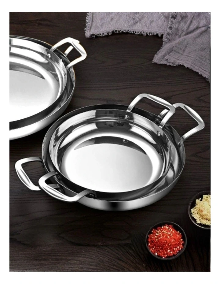 SOGA 32cm Seafood Dry Pot Silver Stainless Steel Flat Base image 3