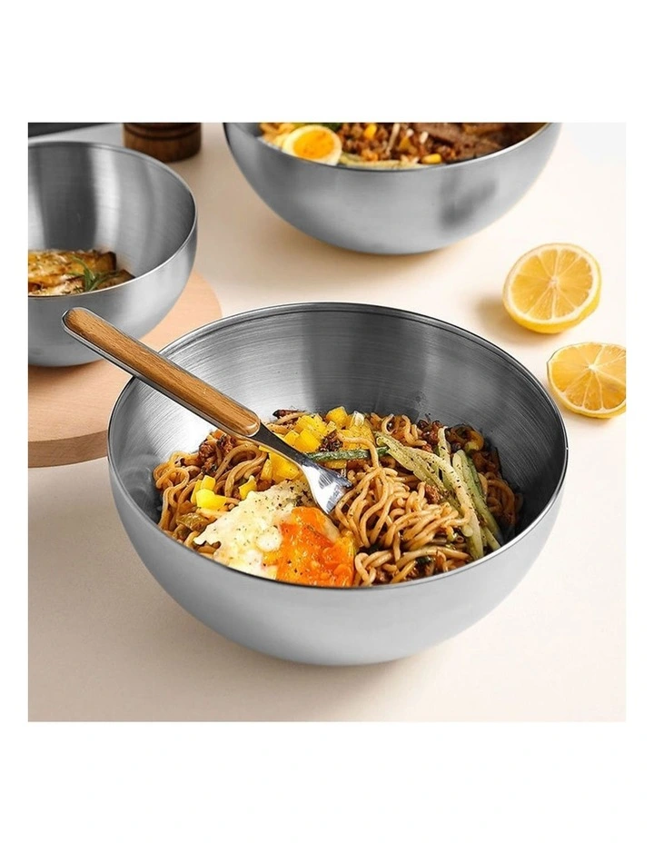 SOGA 20cm Salad Bowl Silver Stainless Steel image 3
