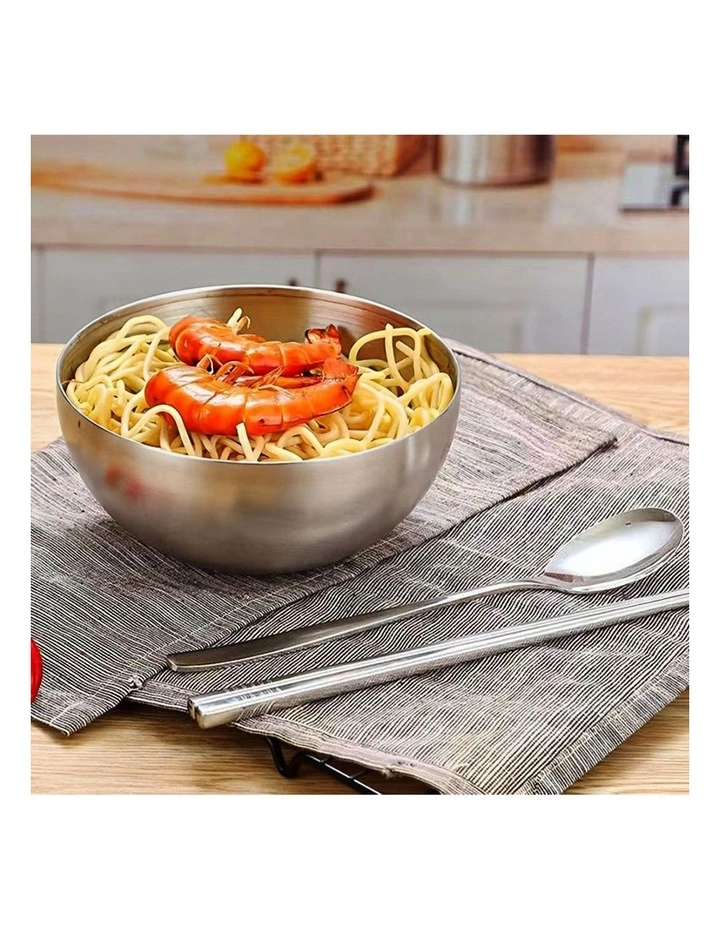 SOGA 20cm Salad Bowl Silver Stainless Steel image 4
