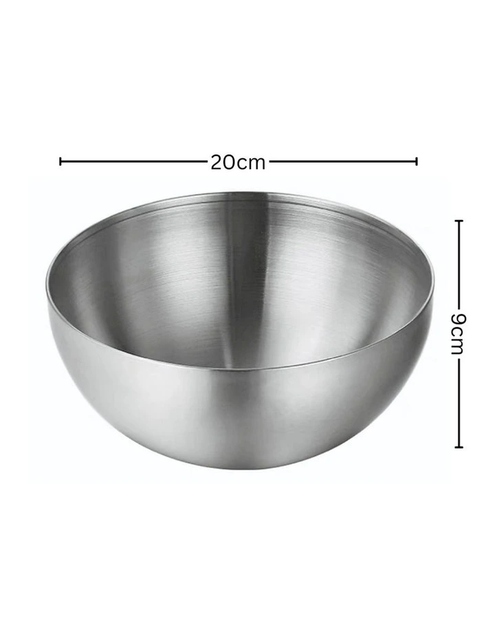 SOGA 20cm Salad Bowl Silver Stainless Steel image 5