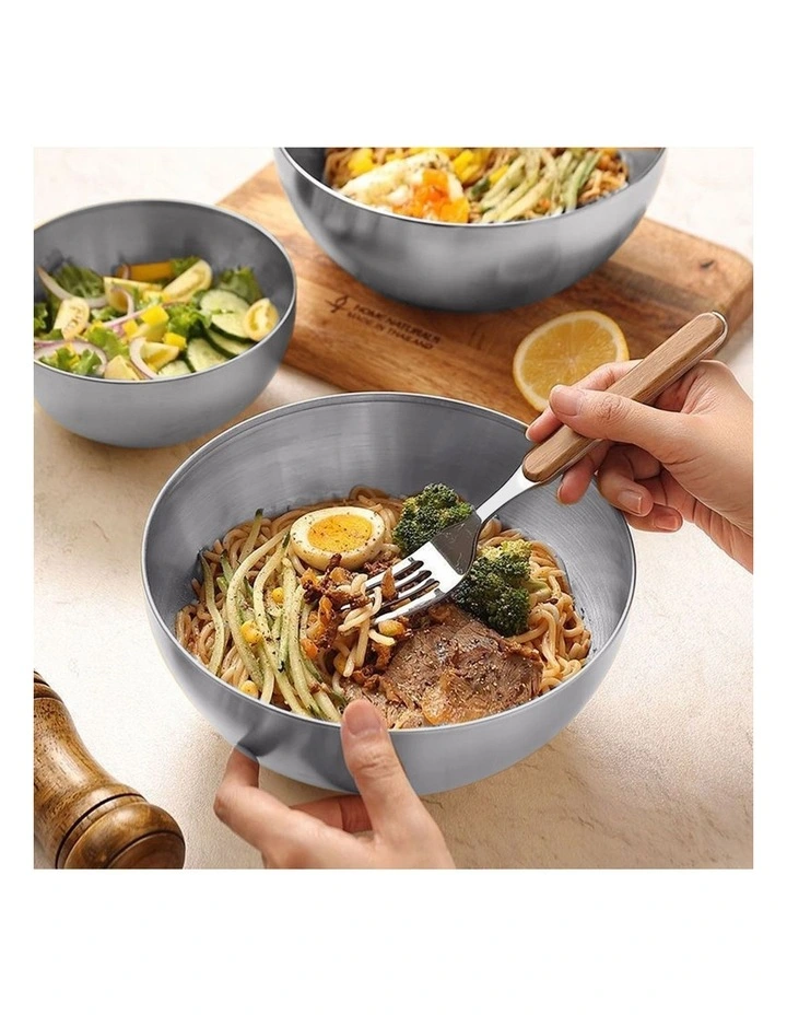 SOGA 20cm Salad Bowl Silver Stainless Steel image 6