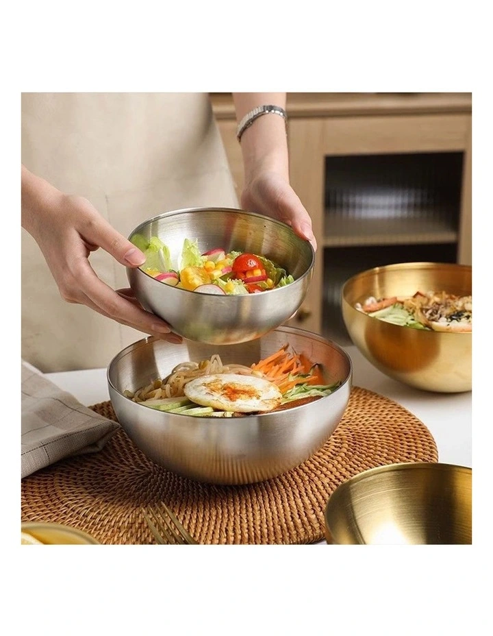 SOGA 20cm Salad Bowl Silver Stainless Steel image 7