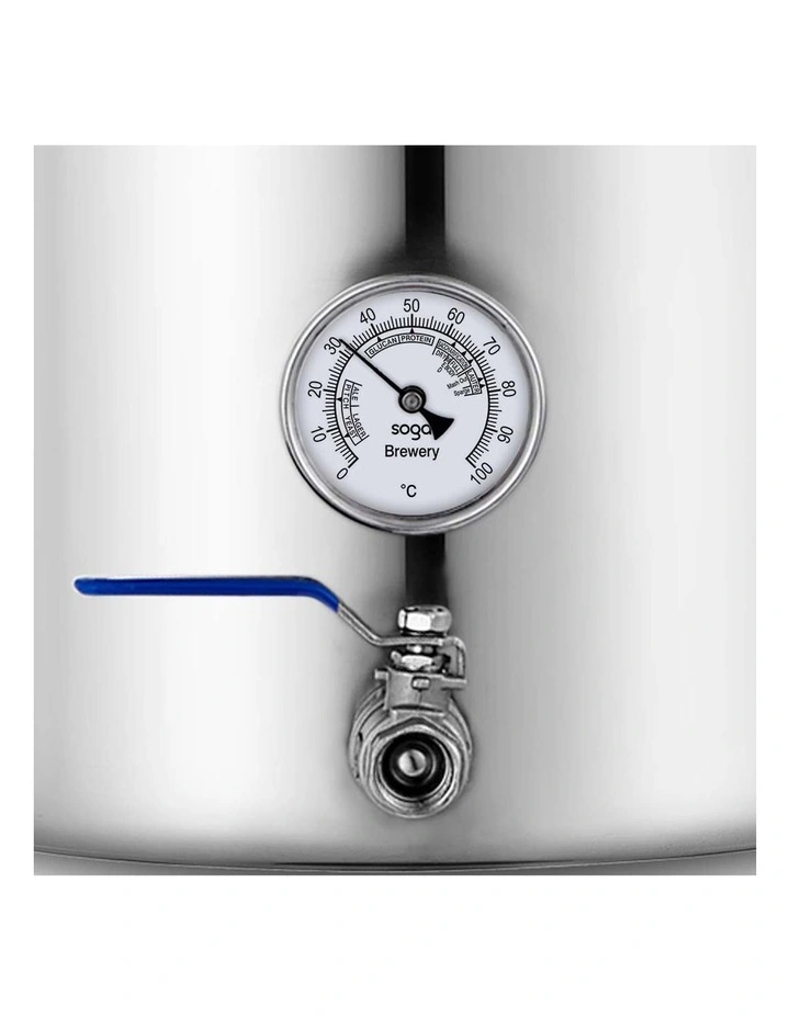 SOGA Stainless Steel Brewery Pot with Beer Valve 33L image 5