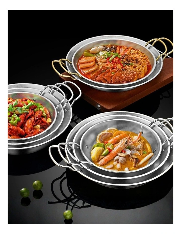 SOGA 21cm Dry Pot Silver Stainless Steel image 3