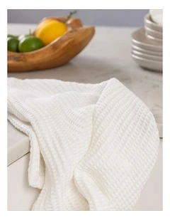 Textured Waffle Dish Towels in Cloud