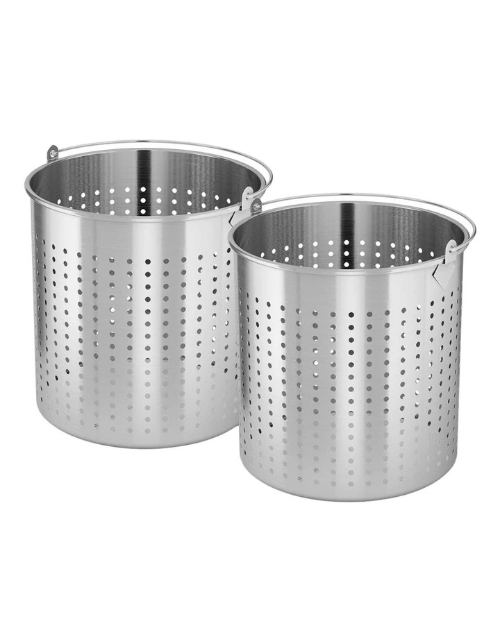 SOGA 2X 18/10 Stainless Steel 33L Perforated Stock Pot Basket image 1
