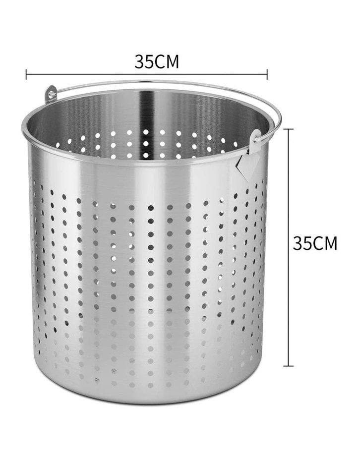 SOGA 2X 18/10 Stainless Steel 33L Perforated Stock Pot Basket image 7
