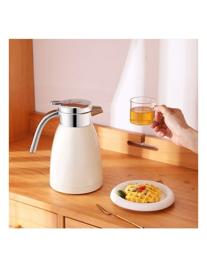 SOGA 2X 1.8L Stainless Steel Insulated Vacuum Flask Thermal Jug White image 2