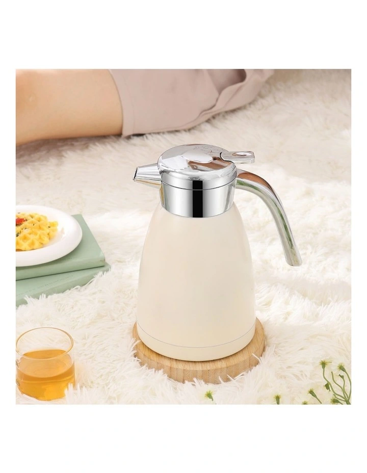 SOGA 2X 1.8L Stainless Steel Insulated Vacuum Flask Thermal Jug White image 3