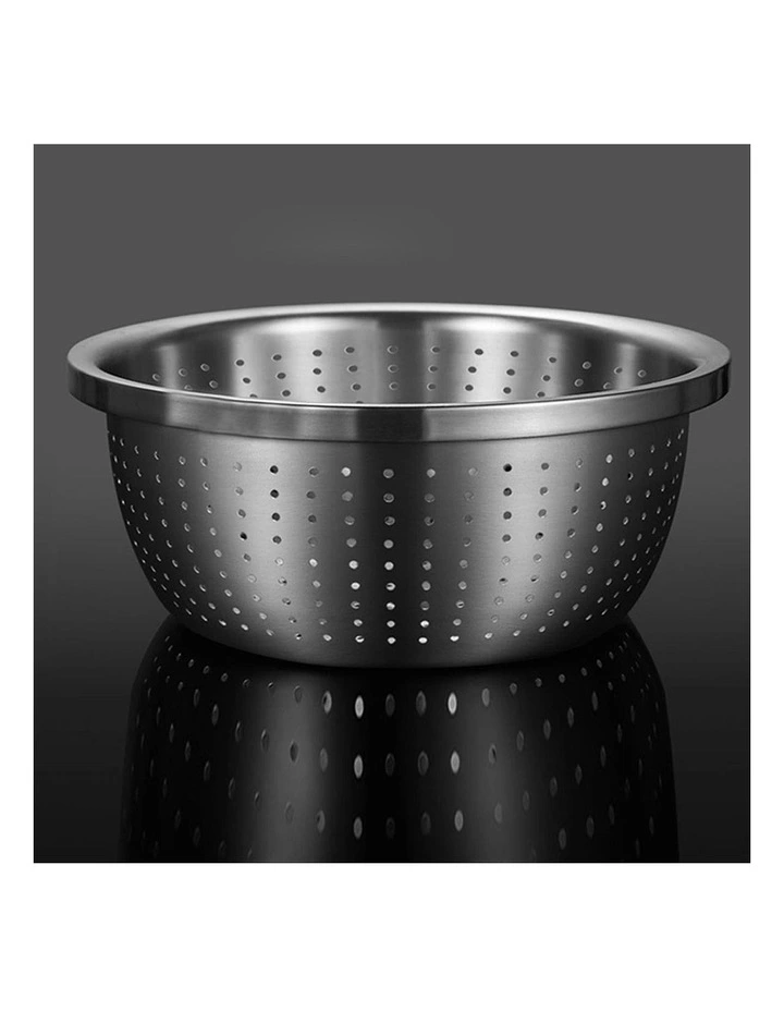 SOGA 2X 3pc Stainless Steel Nesting Colander Bowl Strainer Kitchen Set image 5