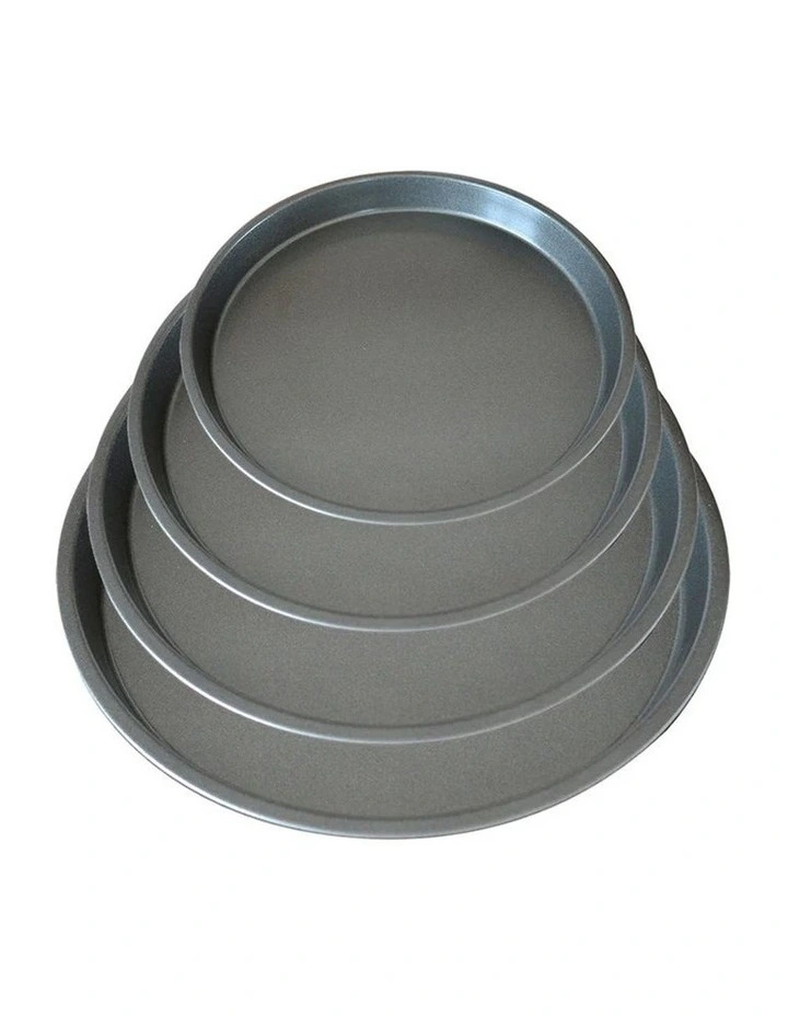 SOGA Round Black Steel Non-Stick Pizza Tray Set image 1