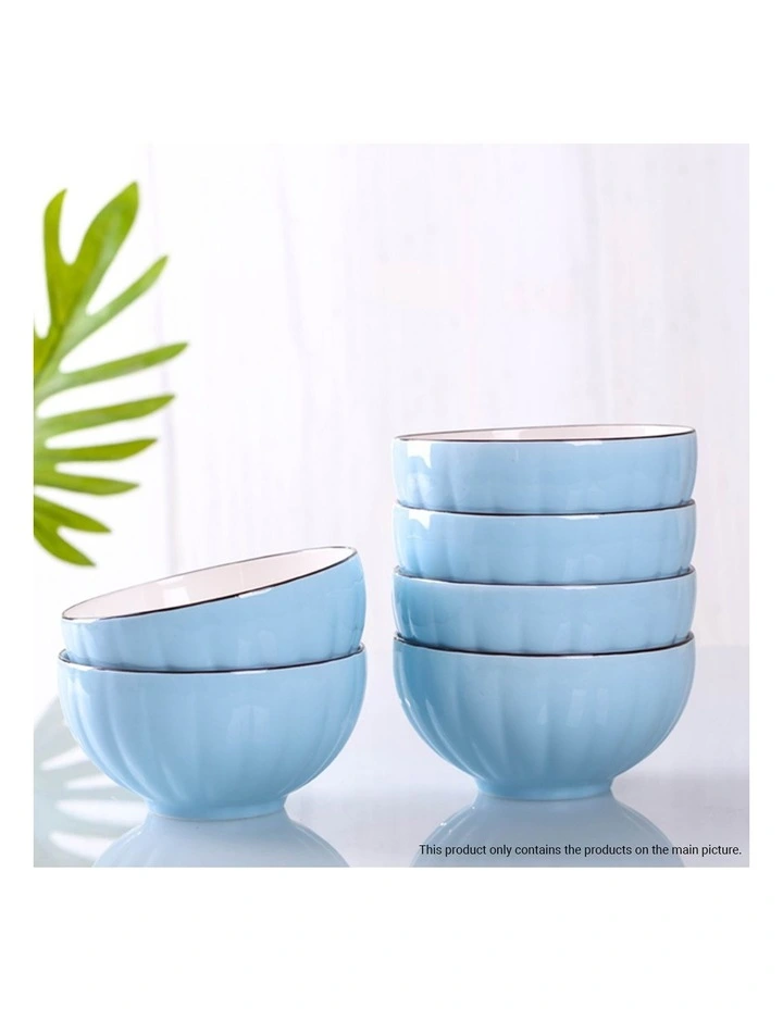 SOGA 8pc Blue Japanese Ceramic Dinnerware Plate Bowl Set Crockery image 3